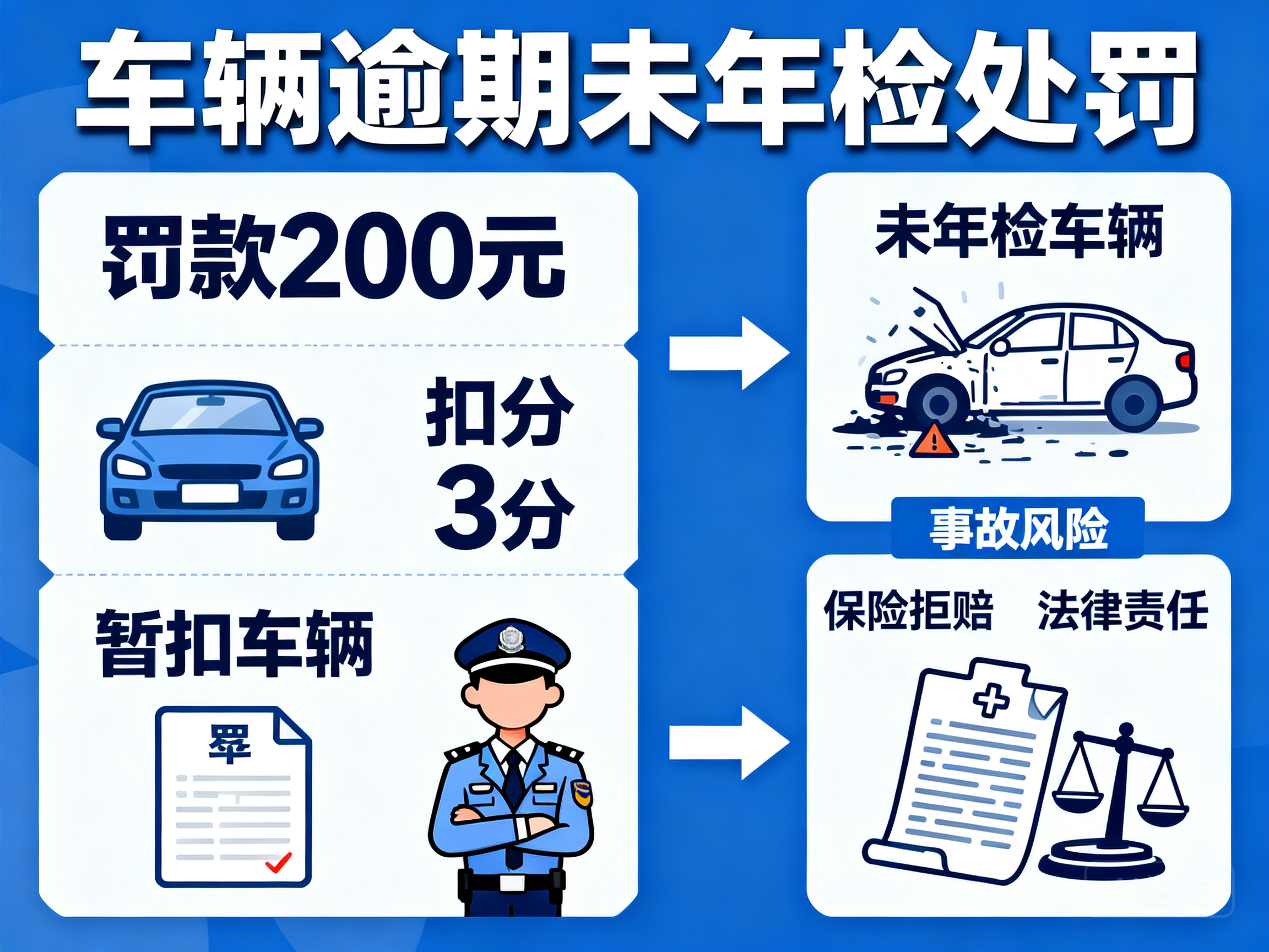 车辆逾期未年检会有哪些处罚？驾驶时需牢记这些风险