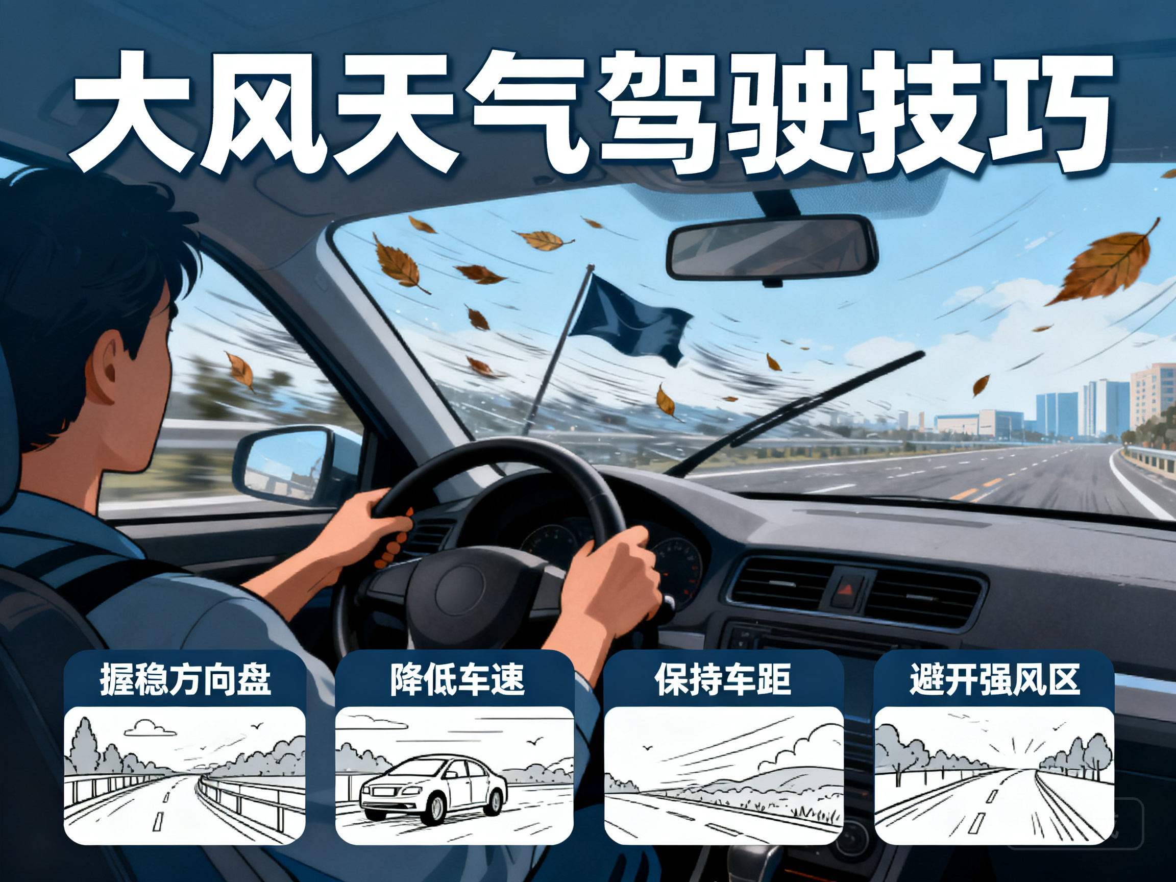 大风天气开车怎么稳?这些驾驶技巧要记牢